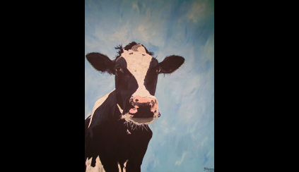 schilderij koe acrylverf